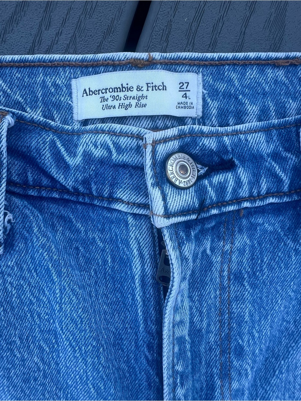 Abercrombie & Fitch Women's Straight High-Rise Jeans - Blue Wash